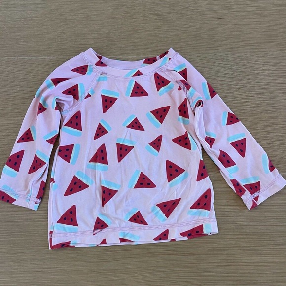Baby Girl's Hanna Andersson Size 18-24 Mos Watermelon Long Sleeve Rash Guard - Picture 2 of 3